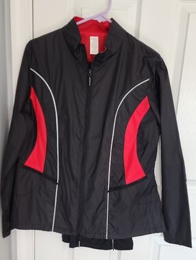 CURVES Ladies Black and Red Lightweight Active Jacket and Pants SET